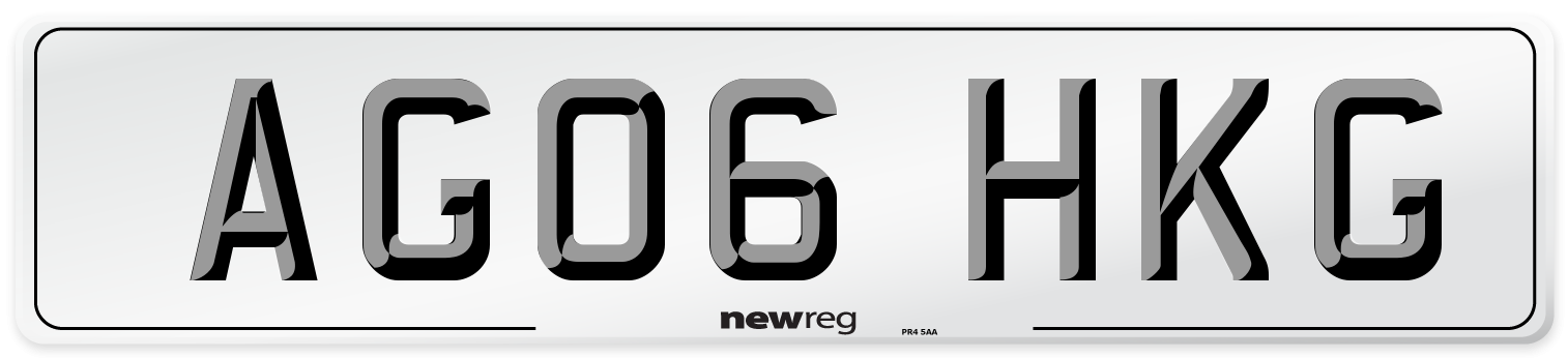 AG06 HKG Number Plate from New Reg